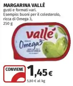 Ipercoop Margarina Valle Omega 3 offerta