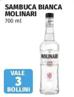 Ipercoop Sambuca bianca Molinari offerta