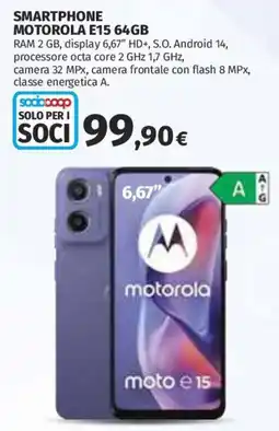 Ipercoop Smartphone Motorola E15 offerta
