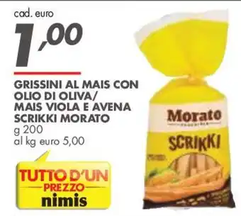 Grissini al mais con olio di oliva/mais viola e avena Morato