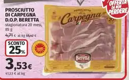 Ipercoop Prosciutto di Carpegna D.O.P. Beretta offerta