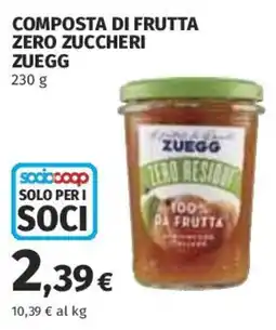 Ipercoop Composta di frutta zero zuccheri Zuegg offerta