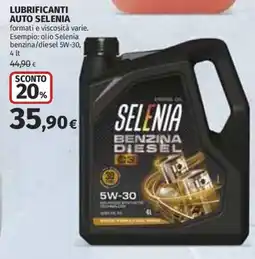 Ipercoop Olio Selenia benzina/diesel offerta