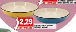 Risparmio Casa Piatto fondo in gres dipinto a mano offerta
