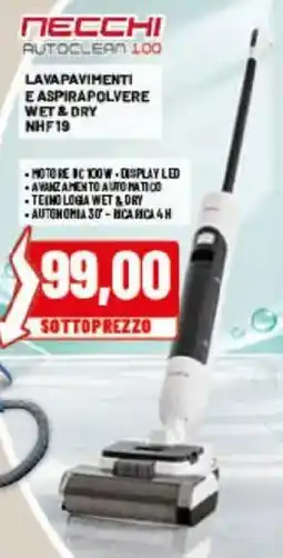 Risparmio Casa Necchi Autoclean 100 lavapavimenti e aspirapolvere wet & dry offerta