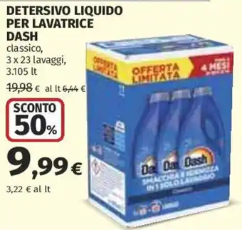 Detersivo liquido per lavatrice Dash classico