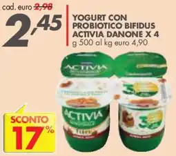Italmark Yogurt con probiotico bifidus Activia Danone offerta