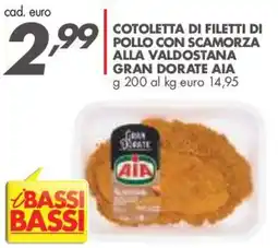 Italmark Cotoletta di filetti di pollo con scamorza alla valdostana gran dorate aia offerta