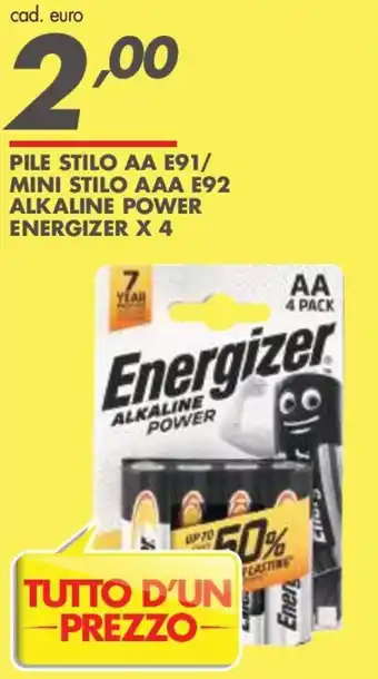Pile stilo AA E91/mini stilo AAA E92 Energizer