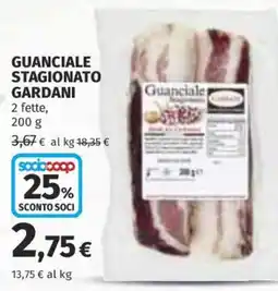 Ipercoop Guanciale stagionato Gardani offerta