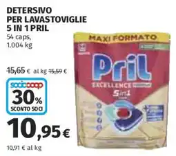 Ipercoop Pril detergente per lavastoviglie 5 in 1 offerta