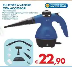 MD Discount PULITORE A VAPORE CON ACCESSORI offerta
