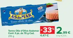 Carrefour Tonno Olio d’Oliva Asdomar offerta