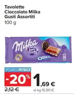 Carrefour Tavolette Cioccolato Milka Gusti Assortiti offerta