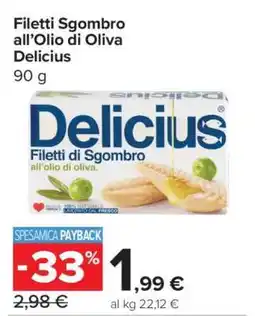 Carrefour Filetti Sgombro all’Olio di Oliva Delicius offerta