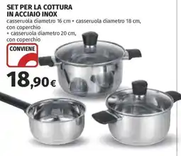 Ipercoop Set per la cottura in acciaio inox offerta