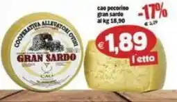 Il Castoro Supermercati Cao pecorino gran sardo offerta