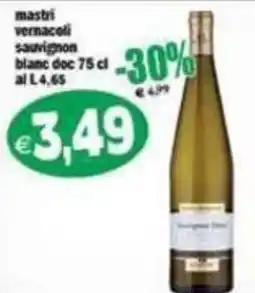 Il Castoro Supermercati Mastri Vernacoli Sauvignon Blanc Doc offerta
