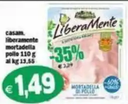 Il Castoro Supermercati casam. liberamente mortadella di pollo offerta