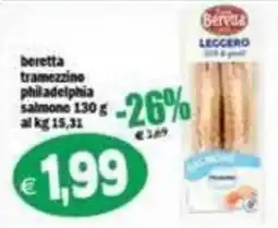 Il Castoro Supermercati Beretta tramezzino philadelphia salmone offerta