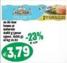 Il Castoro Supermercati As do mar tonno al naturale offerta