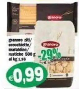 Il Castoro Supermercati granoro ziti/orecchiette/mafaldine/rustiche offerta