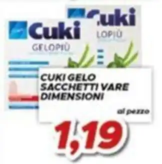 Cuki gelo sacchetti varie dimensioni