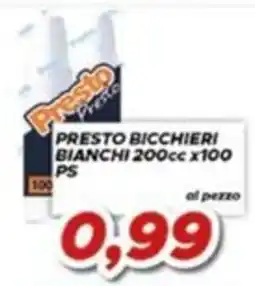 MA Supermercati Presto bicchieri bianchi offerta