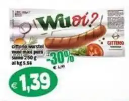 Il Castoro Supermercati Citterio wurstel wuoi maxi puro suino offerta