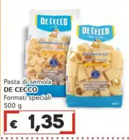Italy Cash Pasta di semola DE CECCO Formati speciali offerta