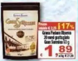 CTS Supermercati Grana Padano Riserva 20 mesi grattugiato Gran Sorella offerta