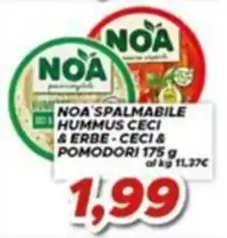 MA Supermercati NOA spalmabile hummus ceci & erbe - ceci & pomodorori offerta