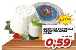 MA Supermercati Ricottina con panna Caseificio Santa Maria offerta