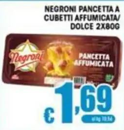 Sacoph Negroni pancetta a cubetti affumicata offerta