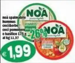 Il Castoro Supermercati NOA hummus ceci & erbe / ceci pomodoro e basilico offerta