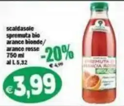 Il Castoro Supermercati scaldasole spremuta bio arance bionde/arance rosse offerta