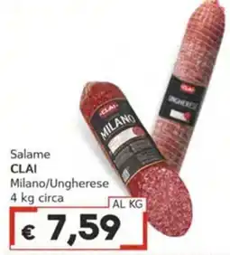 Italy Cash Salame CLAI Milano/Ungherese offerta