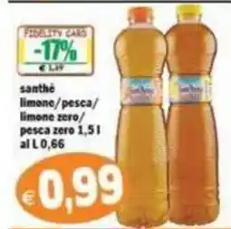 Il Castoro Supermercati santhè limone/pesca/limone zero/pesca zero offerta