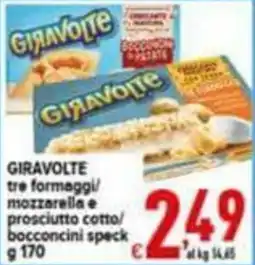 Iper Triscount Giravolte tre formaggi/ mozzarella e prosciutto cotto/ bocconcini speck offerta