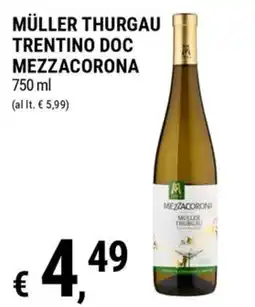 Tre Valli Supermercato Müller Thurgau Mezzacorona offerta