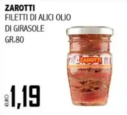 Big Food Zarotti filetti di alici olio di girasole offerta