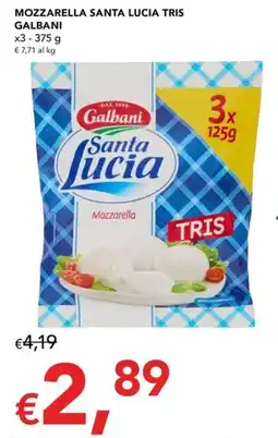 Migross Supermercati e Market Mozzarella Santa Lucia Tris Galbani offerta