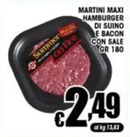Sacoph Martini maxi hamburger di suino e bacon offerta