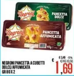 Supermercati EffePiù Negroni pancetta a cubetti dolce/affumicata offerta