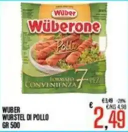 Supermercati EffePiù Wüber Würstel di pollo offerta