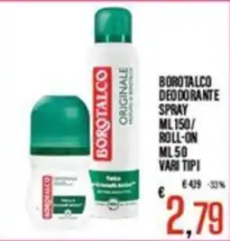 Supermercati EffePiù Borotalco deodorante spray offerta