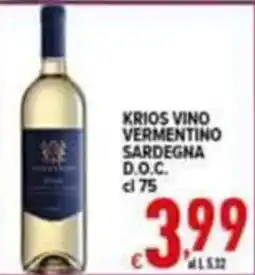 Iper Triscount Krios Vino Vermentino Sardegna D.O.C. offerta