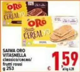 Iper Triscount Saiwa Oro Vitasnella classico/cacao/frutti rossi offerta