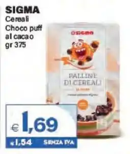 Boningros Cash and Carry Sigma Cereali Choco puff al cacao offerta