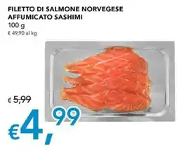 Migross Superstore Filetto di salmone norvegese affumicato sashimi offerta